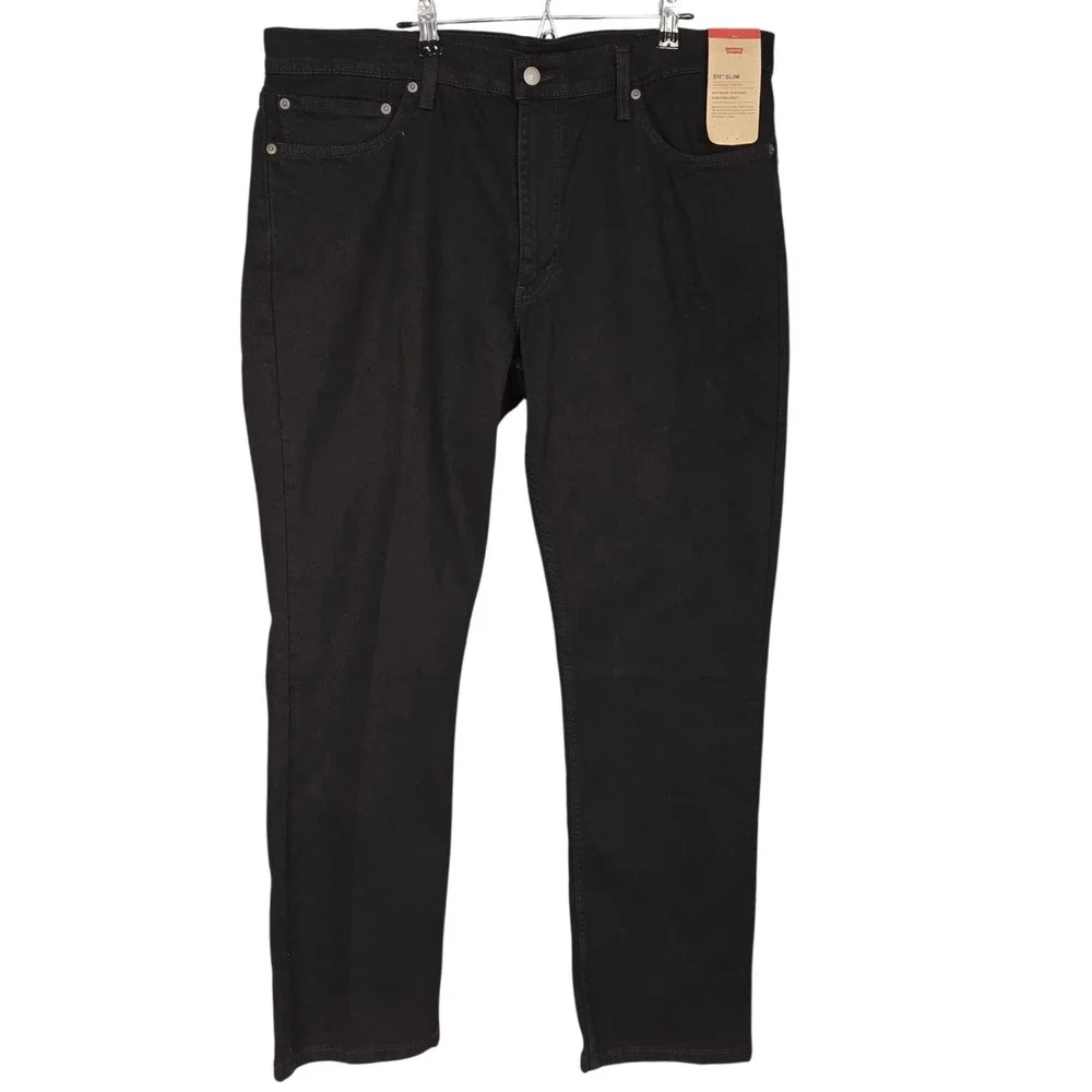 Levis 511 Slim Fit Jeans Mens 38x30 Black Straight Stretch Denim Zip Fly NEW